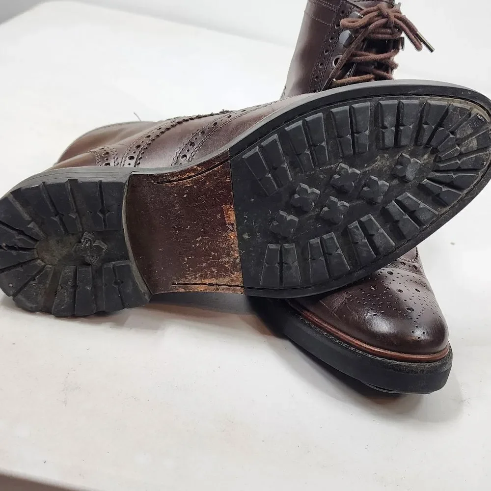Coach Bryant Wingtip Boots Wingboots Brown 8